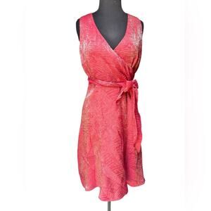 Philosophy Iridescent Pink Gold Romantic Fairy Faux Wrap Dress Size 6 Romantic